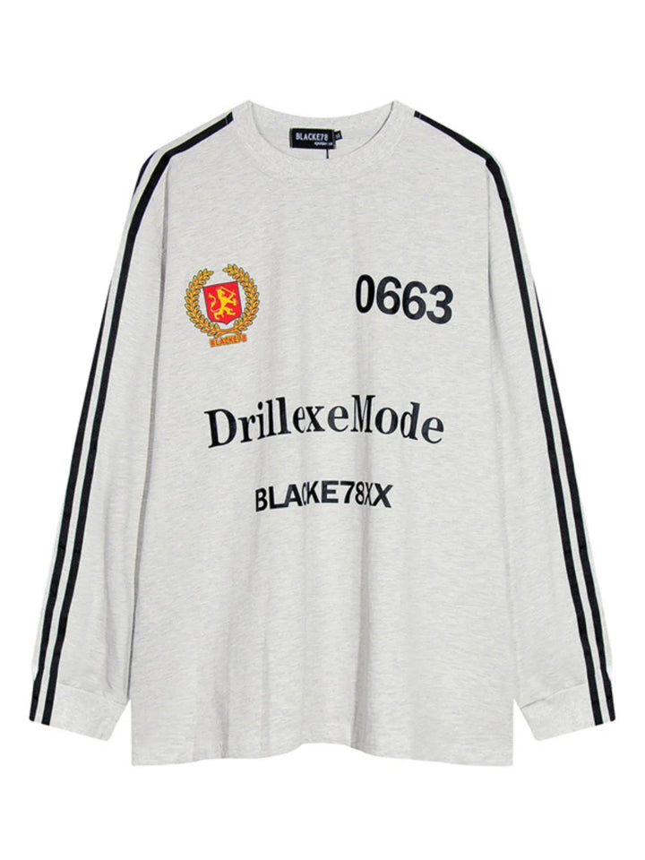 Men's Letter Oversized Long Sleeve T-Shirt - Light Gray - M - ef2d9aeb12fd48f5a14241c11d16f06a - Max - Origin - Tatoo Tee