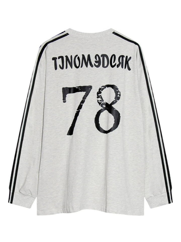 Men's Letter Oversized Long Sleeve T-Shirt - Light Gray - M - abfb49b65f9147cbbb2a1bd72c883060 - Max - Origin - Tatoo Tee