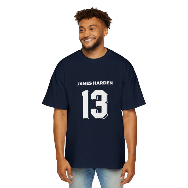 Men's Oversized Basketball Tee - James Harden 13 | Sports Fan Shirt, Cool Summer Apparel - S - Navy - Men's Oversized Basketball Tee - James Harden 13 | Sports Fan Shirt, Cool Summer Apparel - Tatoo Tee