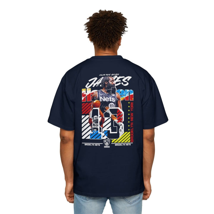 Men's Oversized Basketball Tee - James Harden 13 | Sports Fan Shirt, Cool Summer Apparel - S - Navy - Men's Oversized Basketball Tee - James Harden 13 | Sports Fan Shirt, Cool Summer Apparel - Tatoo Tee