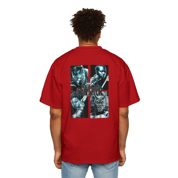 Men's Oversized Black Panther Tee - Stylish Graphic T-Shirt for Comic Fans - M - Red - Men's Oversized Black Panther Tee - Stylish Graphic T-Shirt for Comic Fans - Tatoo Tee