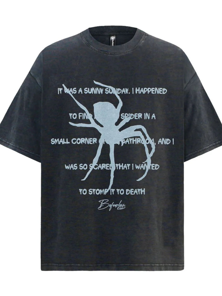 Men's Oversized Gothic Spider Graphic T-Shirt - Black - S - 2961c763 - 188d - 4cb8 - a334 - 9c9f5c0cd573 - Max - Origin - Tatoo Tee