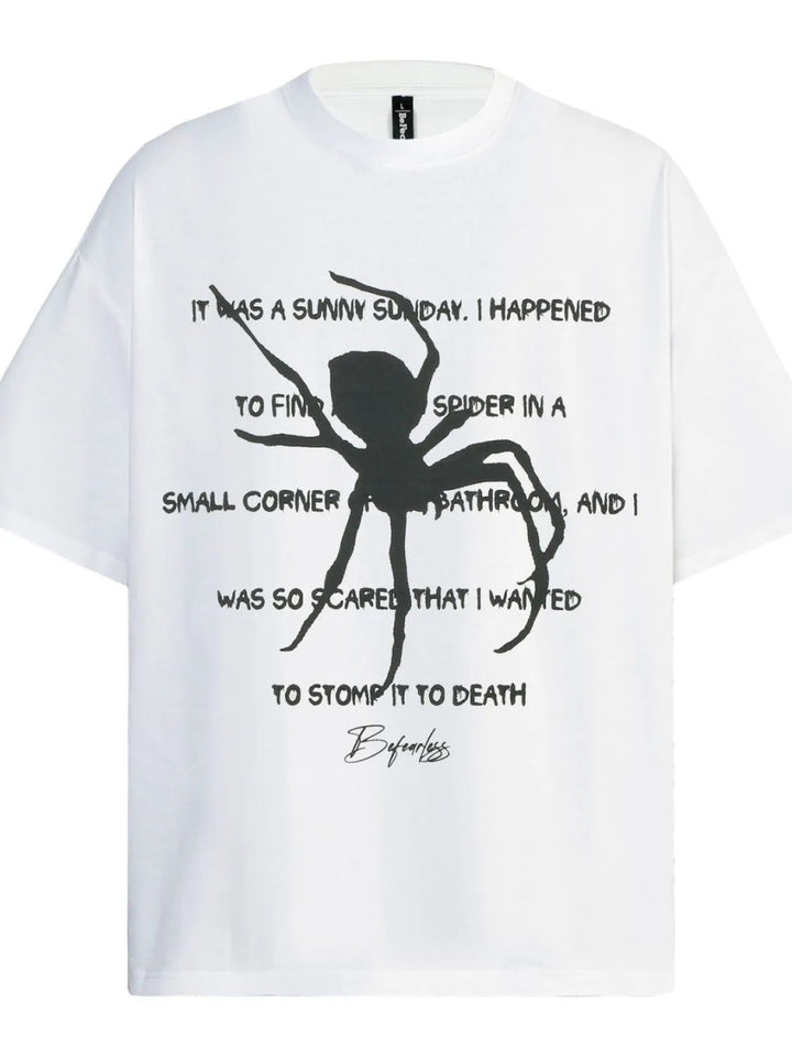 Men's Oversized Gothic Spider Graphic T-Shirt - White - S - bea56db8 - 7411 - 4387 - 969e - c8a30709c76c - Max - Origin - Tatoo Tee