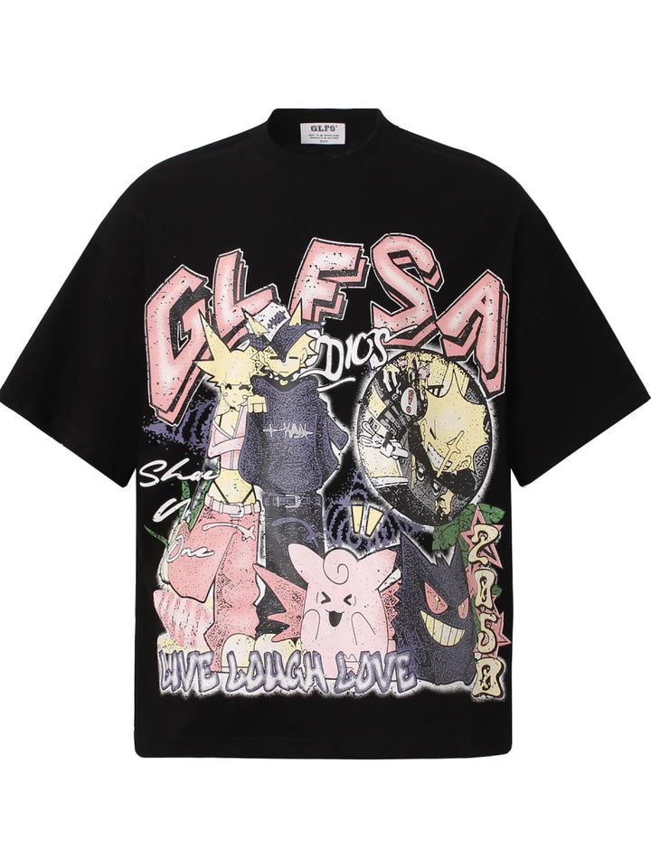 Men's Oversized Graphic Streetwear T-Shirt - Black - M - cc73175446e341b4b977eca9c43566be - Max - Origin - Tatoo Tee