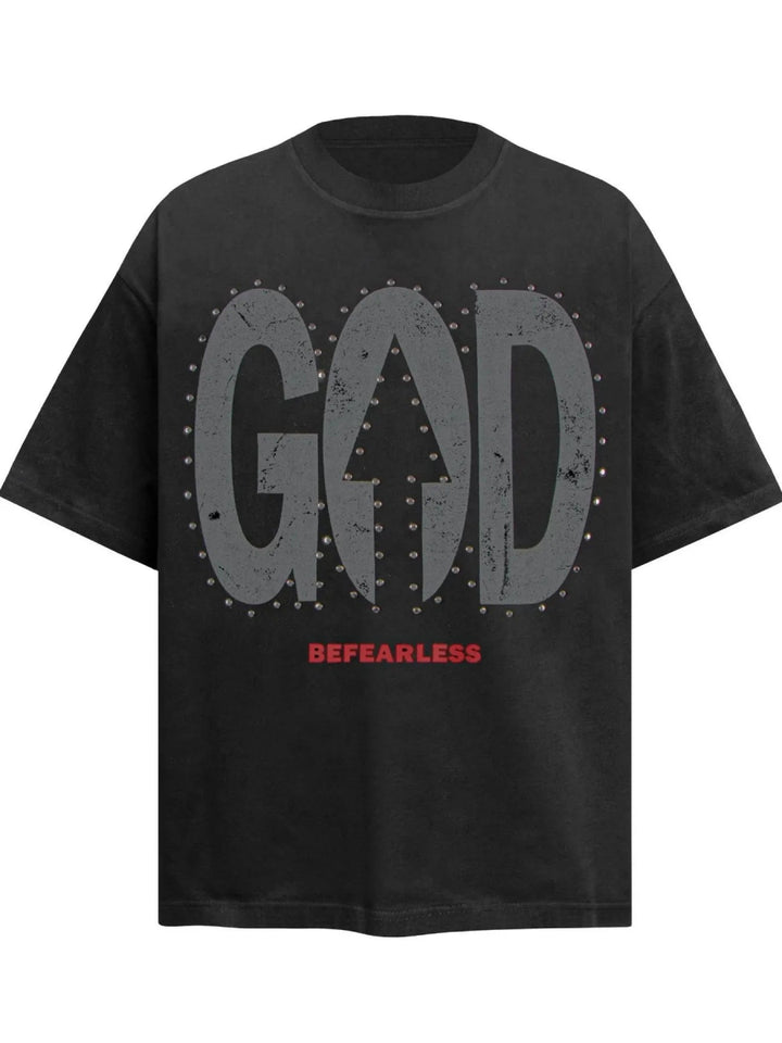 Men's Oversized Letter Graphic T-Shirt - Black - S - fe49314bb33f4d73867497a38eaf1dcb - Max - Origin - Tatoo Tee