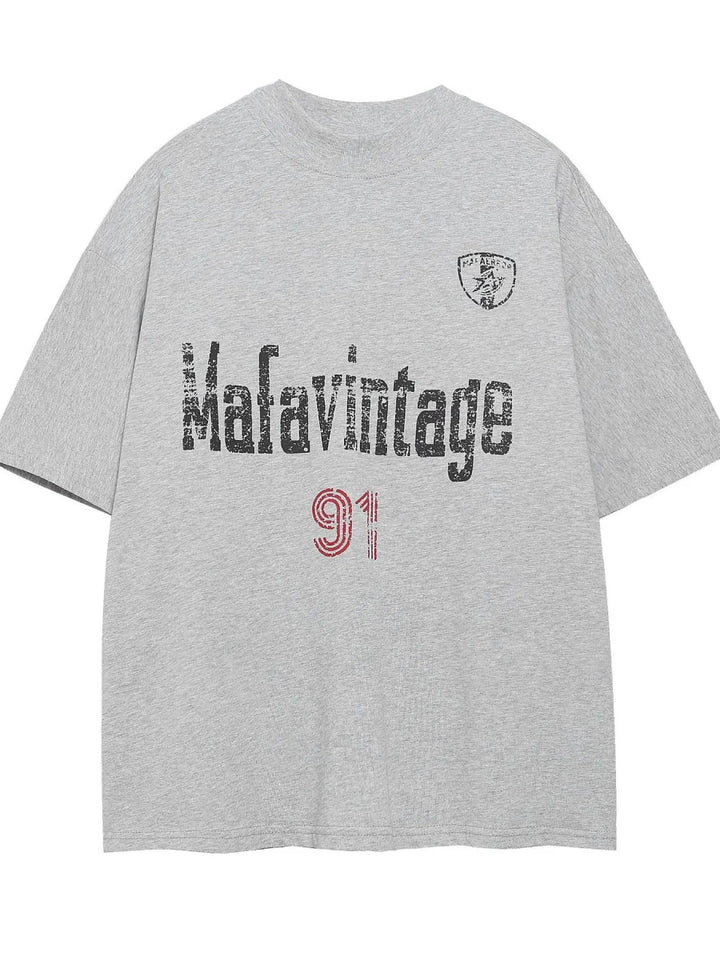 Men's Oversized Letter Graphic T-Shirt - Grey - M - d3a70a16f30c4508b7687ec9818a80c2 - Max - Origin - Tatoo Tee