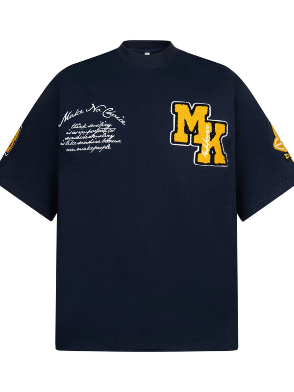 Men's Oversized Letter Short Sleeve T-Shirt - Navy Blue - M - 9591f804e72640e9ba2c75fbb6c0ad62 - Max - Origin - Tatoo Tee