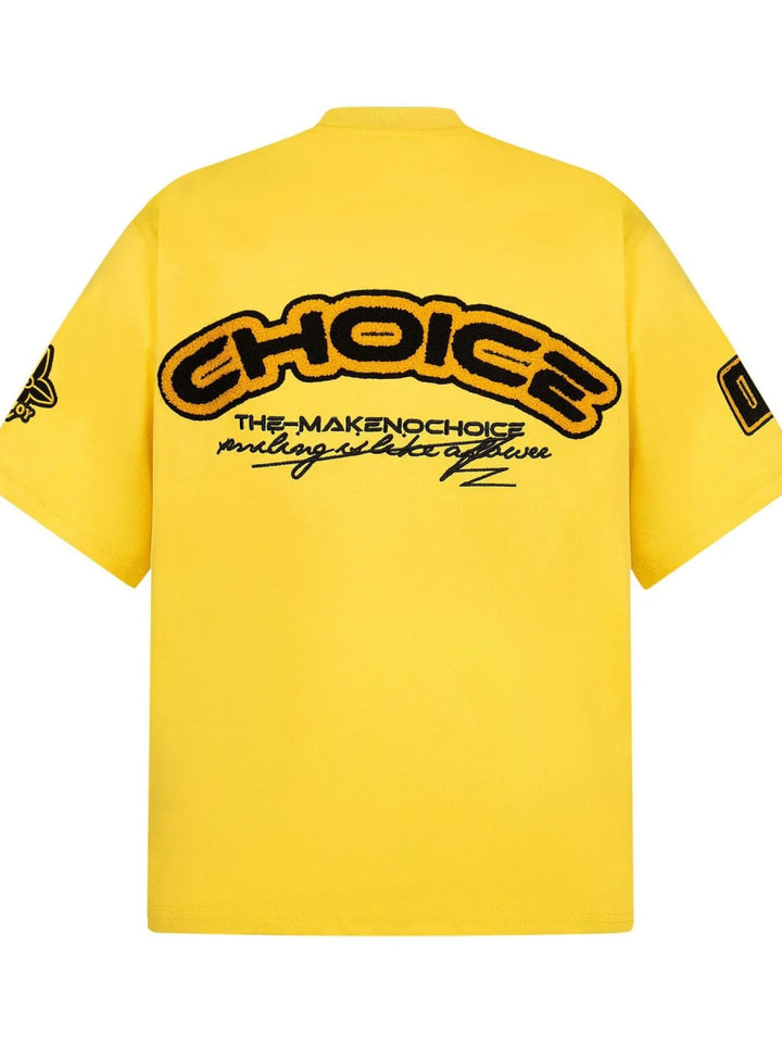 Men's Oversized Letter Short Sleeve T-Shirt - Yellow - M - b64181a34bd44d6cac3c52f3723ac63b - Max - Origin - Tatoo Tee