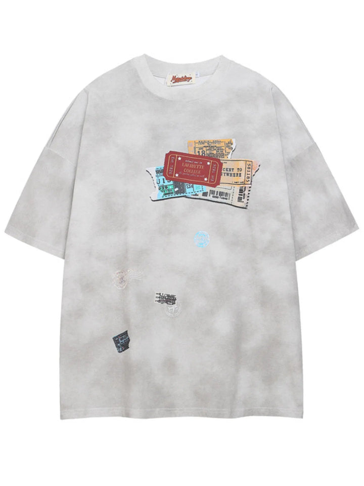 Men's Oversized Round Neck T-Shirt - Gray - S - 942c451cfcca442682405e2ddf060d9e - Max - Origin - Tatoo Tee