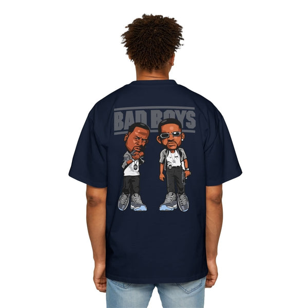 Men's Oversized Tee - 'Bad Boys' Graphic Shirt for Casual Style - S - Navy - Men's Oversized Tee - 'Bad Boys' Graphic Shirt for Casual Style - Tatoo Tee