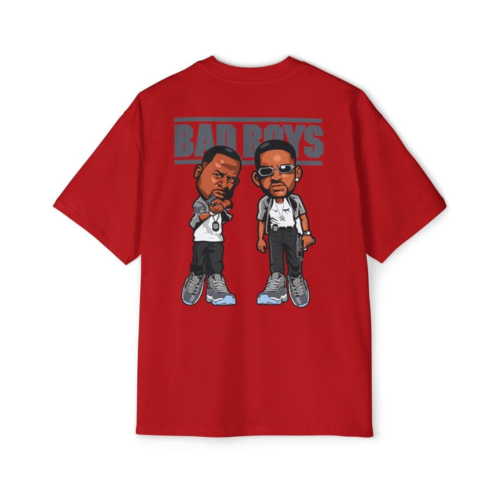 Men's Oversized Tee - 'Bad Boys' Graphic Shirt for Casual Style - S - Red - Men's Oversized Tee - 'Bad Boys' Graphic Shirt for Casual Style - Tatoo Tee