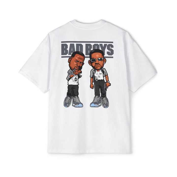 Men's Oversized Tee - 'Bad Boys' Graphic Shirt for Casual Style - S - White - Men's Oversized Tee - 'Bad Boys' Graphic Shirt for Casual Style - Tatoo Tee