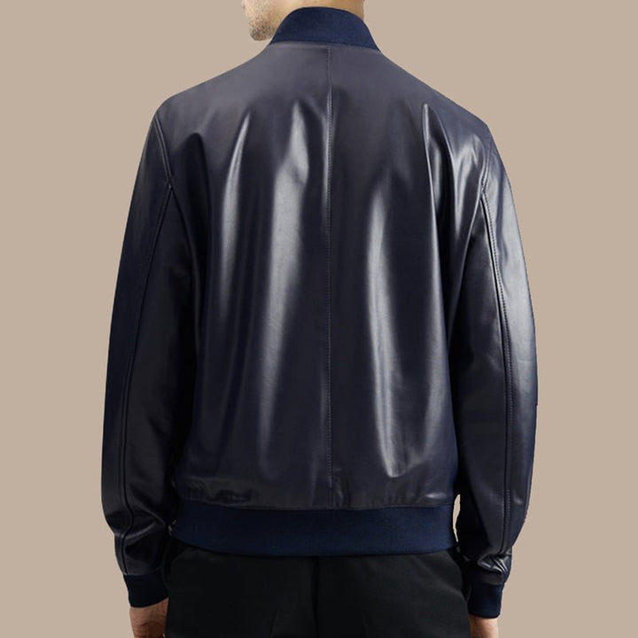 Mens Oxford Blue Bomber Jacket - S - Mens Oxford Blue Bomber Jacket - Tatoo Tee