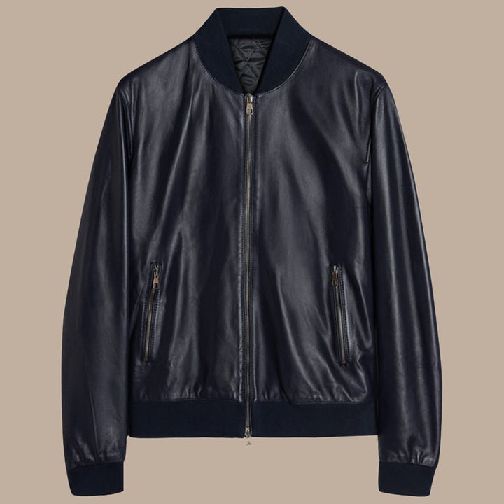 Mens Oxford Blue Bomber Jacket - S - Mens Oxford Blue Bomber Jacket - Tatoo Tee