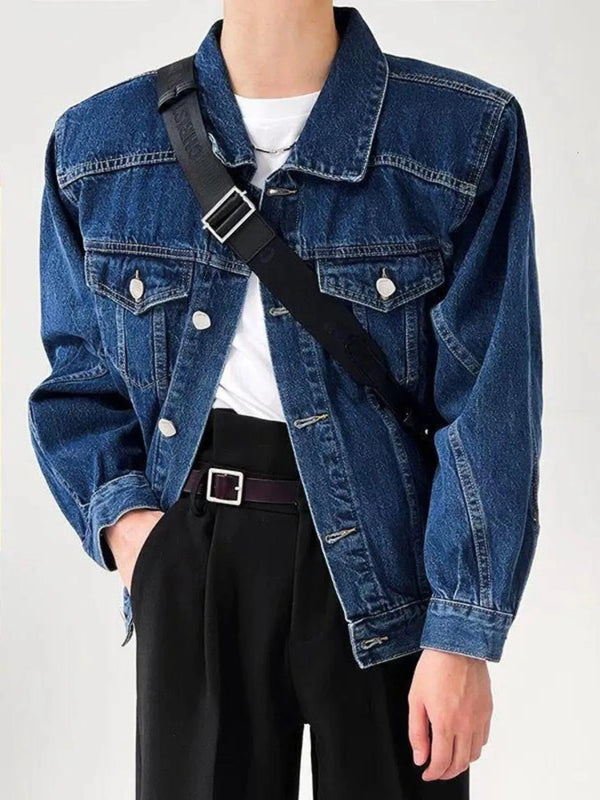 Men's Plus Size Button Up Long Sleeve Denim Jacket - Dark Blue - M - d517b44b186a421181aea416b2328ec5 - Max - Origin - Tatoo Tee