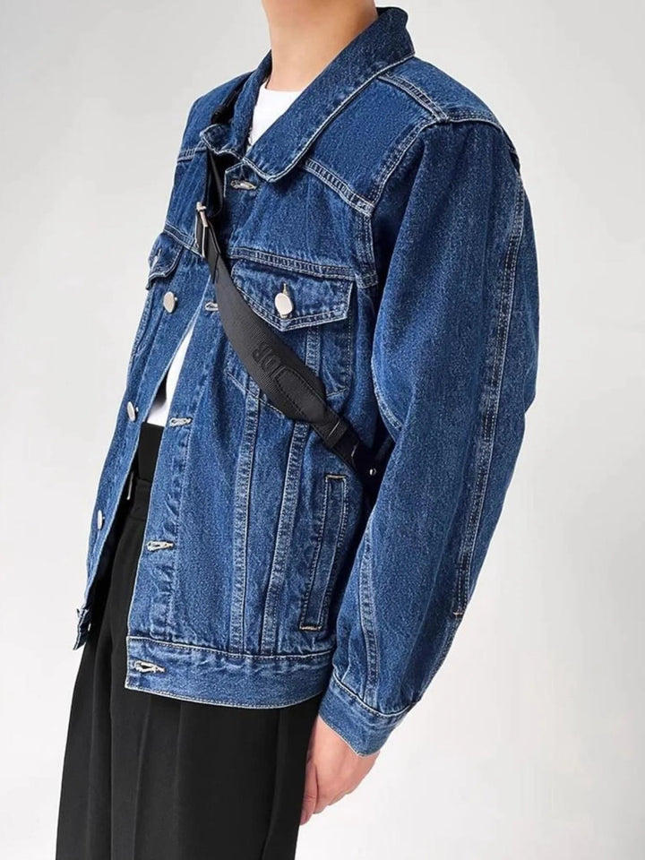 Men's Plus Size Button Up Long Sleeve Denim Jacket - Dark Blue - M - cc48bb49376749e4889b2e97ee55ecd0 - Max - Origin - Tatoo Tee