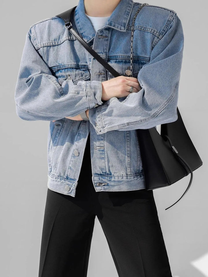 Men's Plus Size Button Up Long Sleeve Denim Jacket - Light Blue - M - a7f5c9c52add4dd08f8a0247767c0e3b - Max - Origin - Tatoo Tee