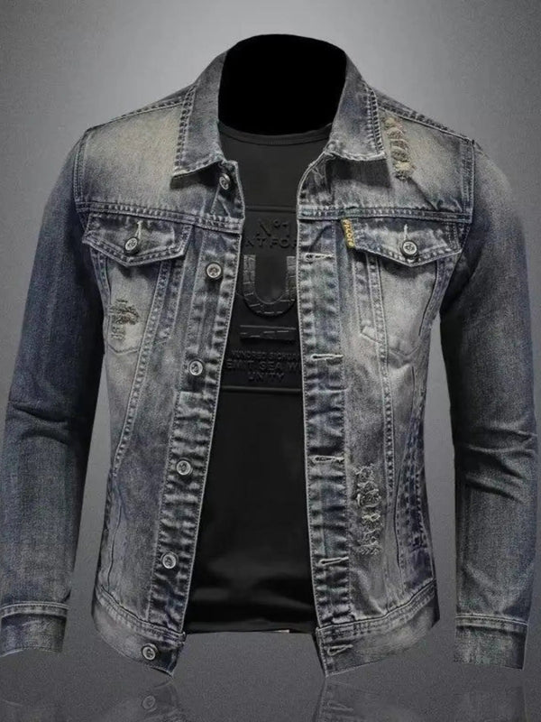 Men's Plus Size Button Up Long Sleeve Denim Jacket - Retro - M - 687103d59e744c048f733637fba423ed - Max - Origin - Tatoo Tee