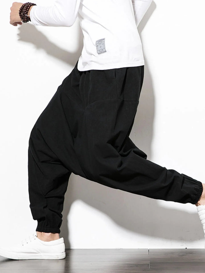 Men's Plus Size Casual Drop Crotch Jogger Pants - Black - M - 6eaebcb8e7e04c01a3e38744adad953e - Max - Origin - Tatoo Tee