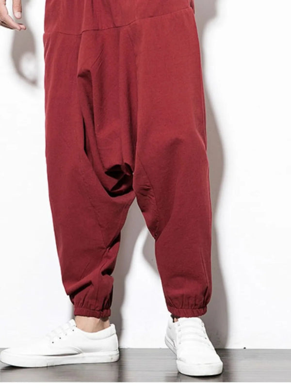 Men's Plus Size Casual Drop Crotch Jogger Pants - Burgundy - M - 674836df41f4474a94630f4d811e2a84 - Max - Origin - Tatoo Tee