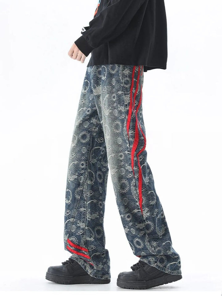 Men's Plus Size Contrast Striped Wide Leg Jeans - Dark Blue - M - 7799f034325d40d1bff737f743f298d0 - Max - Origin - Tatoo Tee