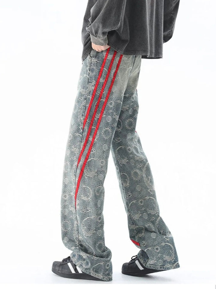 Men's Plus Size Contrast Striped Wide Leg Jeans - Retro Blue - M - 09622548cab94b98b09e8ea3f74d537b - Max - Origin - Tatoo Tee