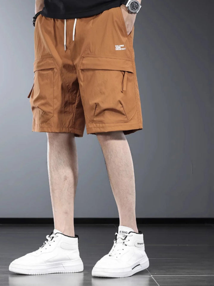 Men's Plus Size Drawstring Cargo Shorts - Orange - L - 342eb90336dc465b8e23f4d8fd56dfa5 - Max - Origin - Tatoo Tee