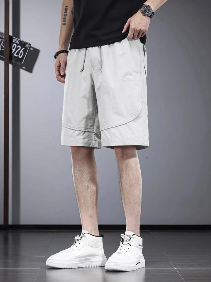 Men's Plus Size Drawstring Pocketed Shorts - Light Gray - M - cbbb7fcb50d54eb9b94fe06b2163a2d9 - Max - Origin - Tatoo Tee