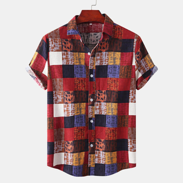 Men's Plus Size Plaid Button Up Short Sleeve Shirt - Red - M - 8453605197d741dab89e972d2c0c672b - Max - Origin - Tatoo Tee