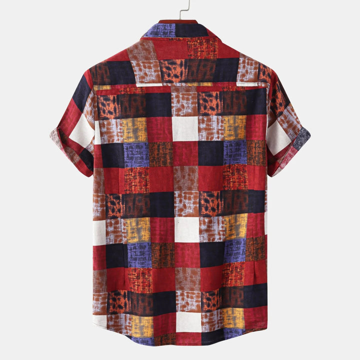 Men's Plus Size Plaid Button Up Short Sleeve Shirt - Red - M - c7881328cab549c78ad929e288a7832f - Max - Origin - Tatoo Tee