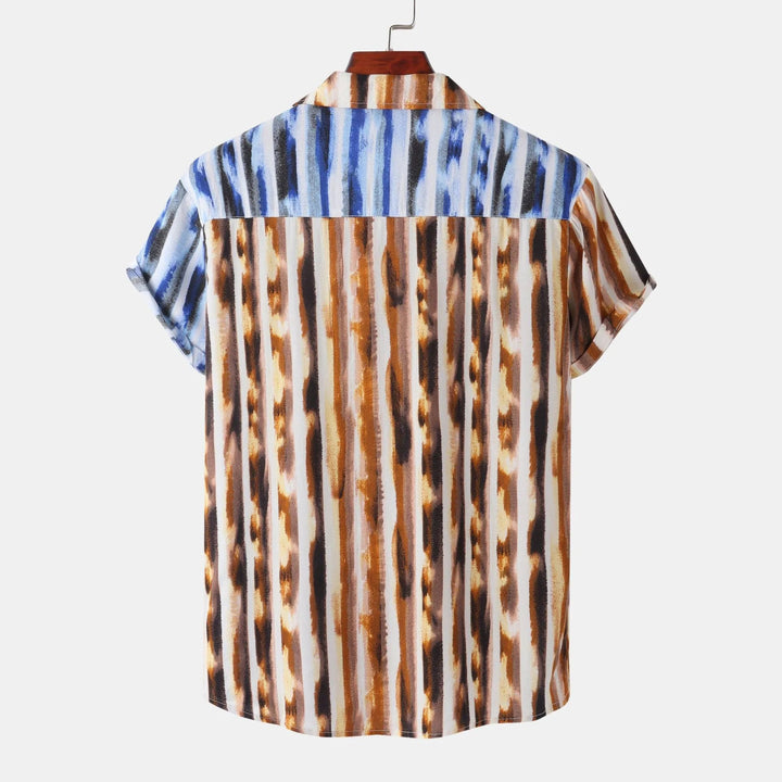 Men's Plus Size Printed Button Up Short Sleeve Shirt - Sky Blue - M - 59d64c8aff634908a394503edf194469 - Max - Origin - Tatoo Tee