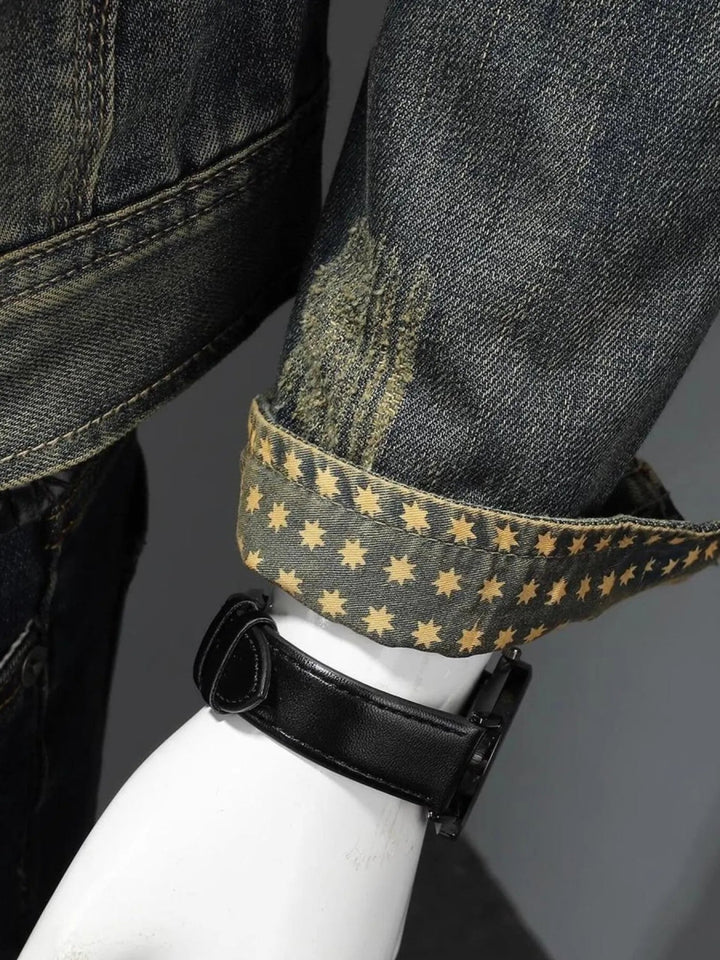 Men's Plus Size Vintage Washed Zip Up Denim Jacket - Navy Blue - M - bd2363b949eb4f318879882f8c140d16 - Max - Origin - Tatoo Tee