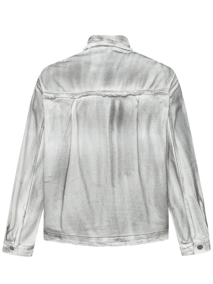 Men's Plus Size Wash Button Up Long Sleeve Denim Jacket - Dirty White - M - 9fcfee2f15794d1c9bb9c98c1cad257f - Max - Origin - Tatoo Tee