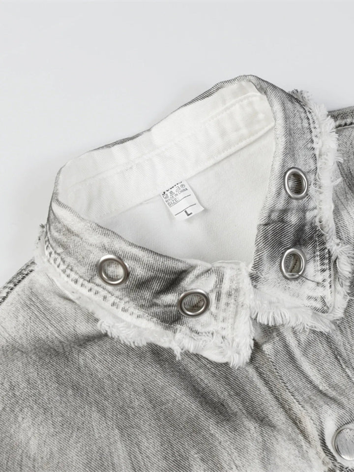 Men's Plus Size Wash Button Up Long Sleeve Denim Jacket - Dirty White - M - 4636e6e55818489288e436d788d17659 - Max - Origin - Tatoo Tee