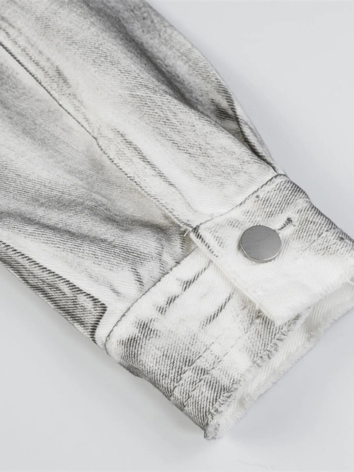 Men's Plus Size Wash Button Up Long Sleeve Denim Jacket - Dirty White - M - 790d2c7d23b54ed082574f197e8ce495 - Max - Origin - Tatoo Tee