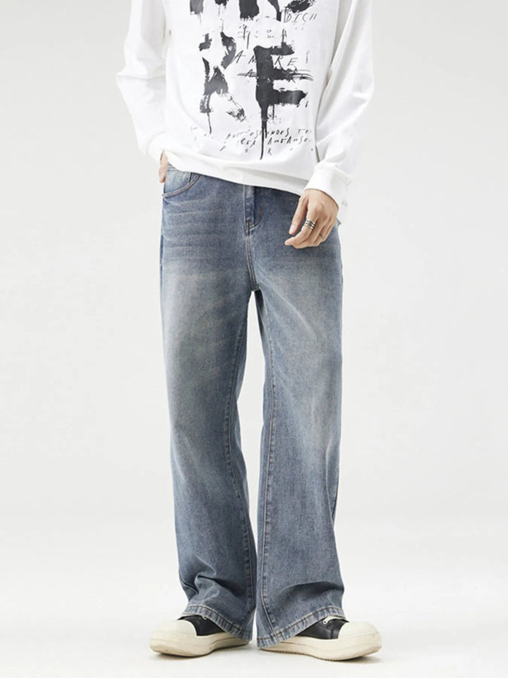 Men's Plus Size Wash Wide Leg Relaxed Fit Jeans - Blue - M - 915e8d3f186b46308cebfec38beae7f3 - Max - Origin - Tatoo Tee