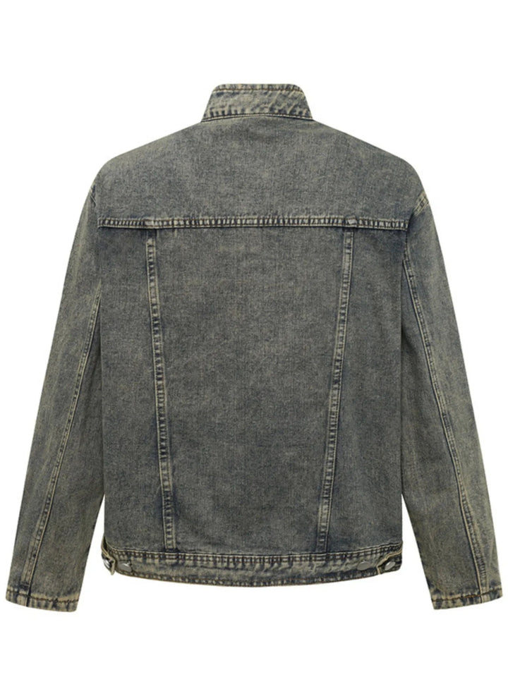 Men's Plus Size Zip Up Long Sleeve Denim Jacket - Blue - M - 79f8b1038ecb4083b6a2140efaef04ec - Max - Origin - Tatoo Tee