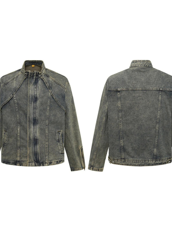 Men's Plus Size Zip Up Long Sleeve Denim Jacket - Blue - M - ad6d4fe08d044b7ab29a114ee1b89fcf - Max - Origin - Tatoo Tee