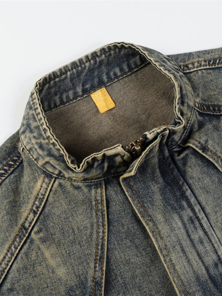 Men's Plus Size Zip Up Long Sleeve Denim Jacket - Blue - M - d9e38d41c457471daae07e13cdd15c2a - Max - Origin - Tatoo Tee