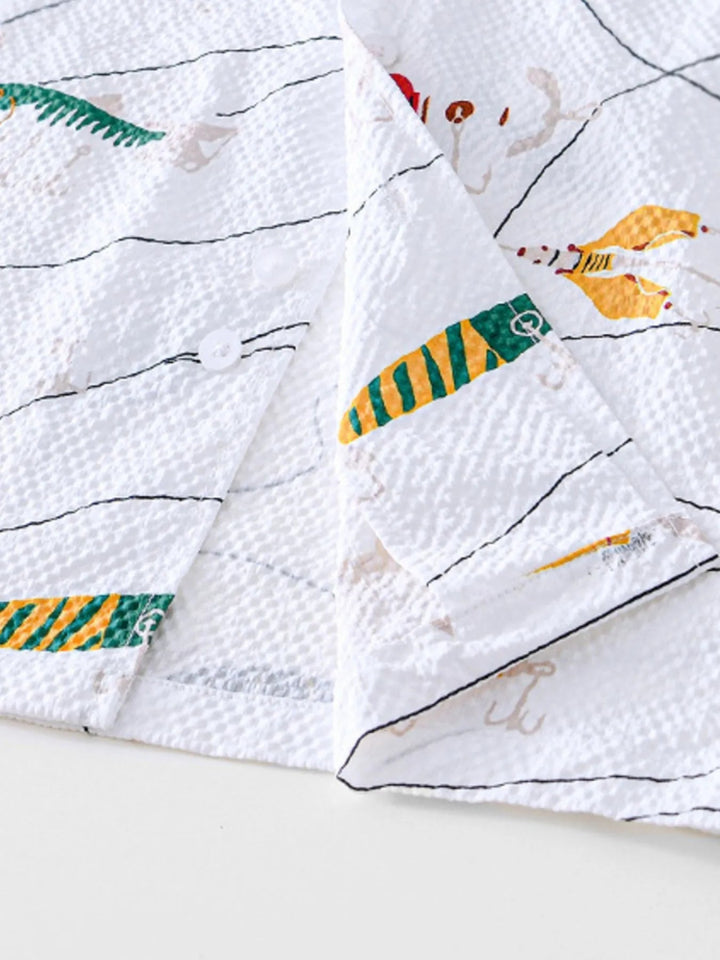 Men's Printed Button Up Short Sleeve Shirt - White - M - be2d2625 - 5460 - 454b - bd84 - e27475fc4cff - Max - Origin - Tatoo Tee
