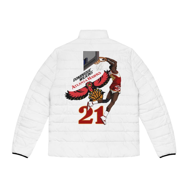 Men's Puffer Jacket - Dominque Wilkins Atlanta Hawks Tribute - S - Black zipper - Men's Puffer Jacket - Dominque Wilkins Atlanta Hawks Tribute - Tatoo Tee