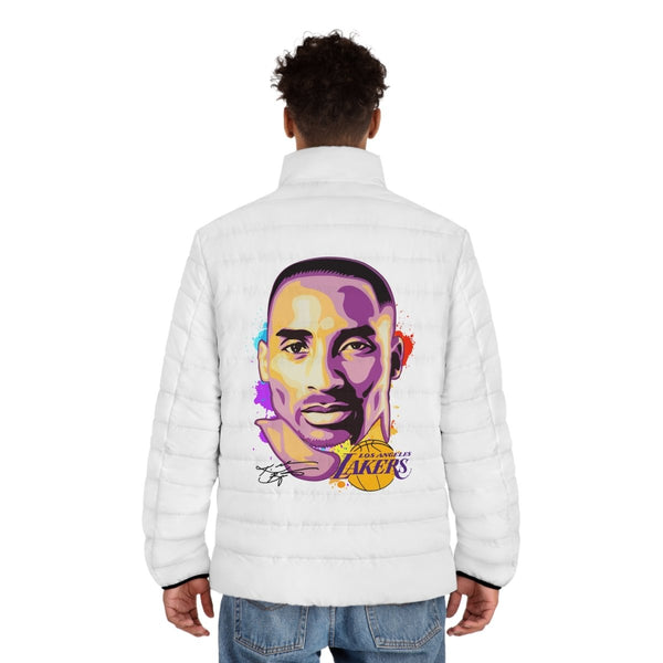 Men's Puffer Jacket - Kobe Lakers Inspired Design - S - Black zipper - Men's Puffer Jacket - Kobe Lakers Inspired Design - Tatoo Tee