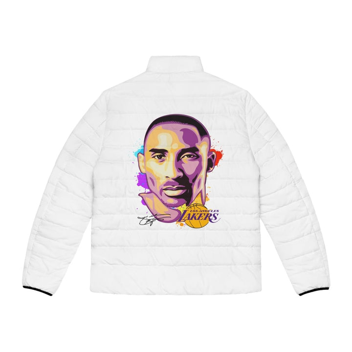 Men's Puffer Jacket - Kobe Lakers Inspired Design - S - Black zipper - Men's Puffer Jacket - Kobe Lakers Inspired Design - Tatoo Tee