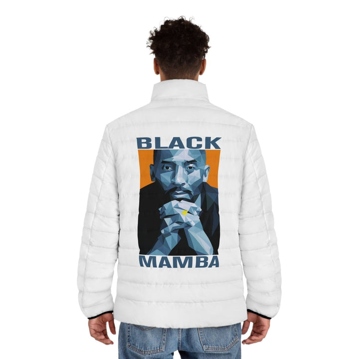 Men's Puffer Jacket with Black Mamba Graphic | Stylish Winter Outerwear - S - Black zipper - Men's Puffer Jacket with Black Mamba Graphic | Stylish Winter Outerwear - Tatoo Tee