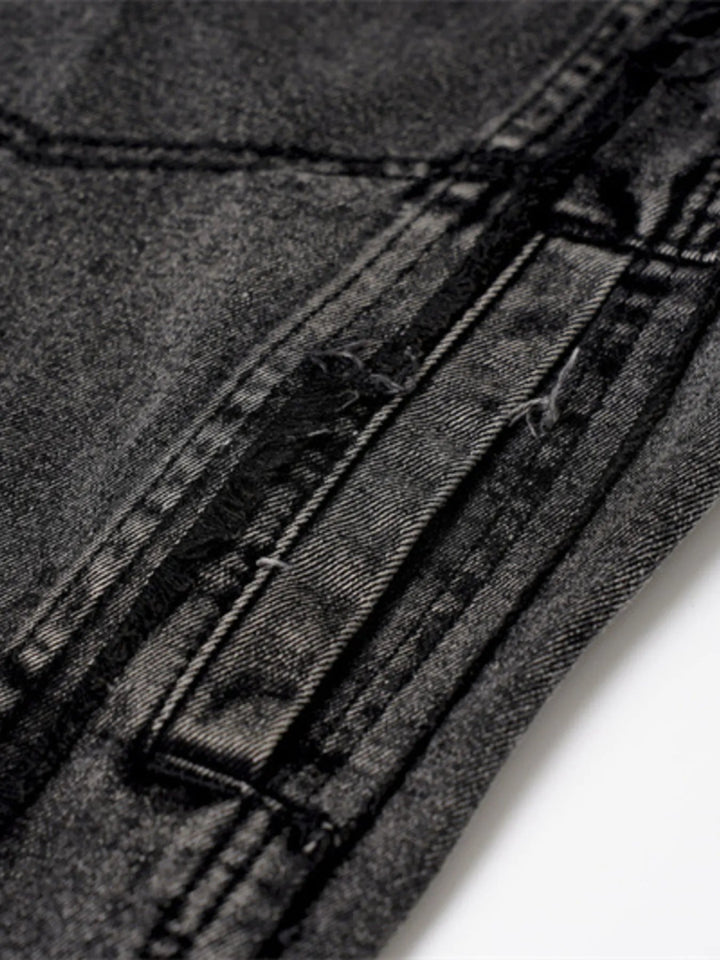 Men's Raw Hem Button Up Sleeveless Denim Jacket - Black - M - 3b5dbc0ebfa94daa8b39348d83ff9038 - Max - Origin - Tatoo Tee