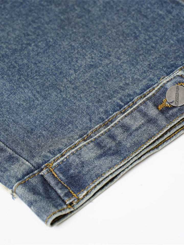 Men's Raw Hem Button Up Sleeveless Denim Jacket - Blue - M - b81f0e9ff0d64ce6a9542dd4112eaec3 - Max - Origin - Tatoo Tee