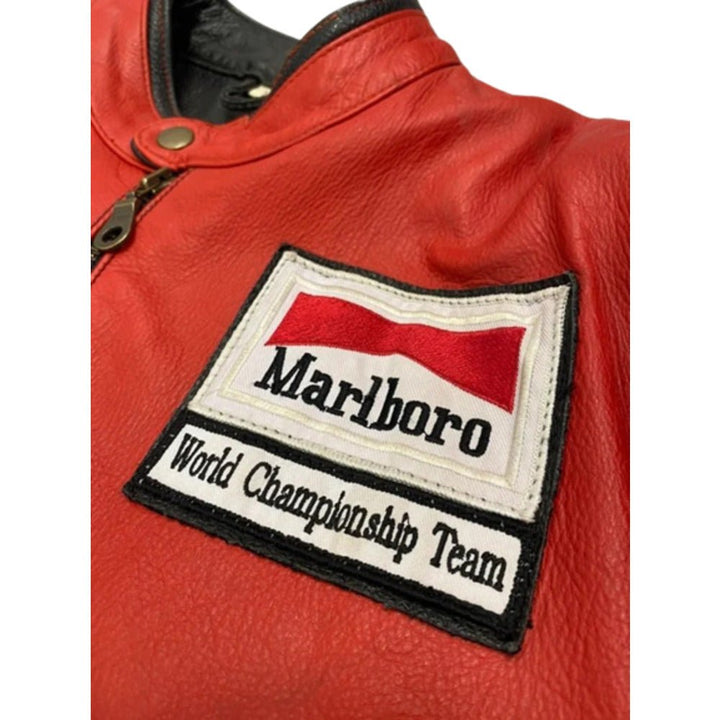 Men’s Red Marlboro Racing Jacket - Male - XS - Men’s Red Marlboro Racing Jacket - Tatoo Tee