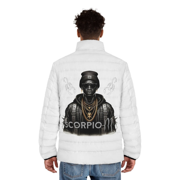 Men's Scorpio Puffer Jacket - Stylish Lightweight Outerwear for Cool Weather - S - Black zipper - Men's Scorpio Puffer Jacket - Stylish Lightweight Outerwear for Cool Weather - Tatoo Tee