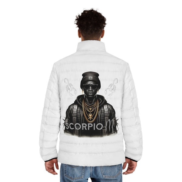 Men's Scorpio Puffer Jacket - Stylish Lightweight Outerwear for Cool Weather - S - Black zipper - Men's Scorpio Puffer Jacket - Stylish Lightweight Outerwear for Cool Weather - Tatoo Tee