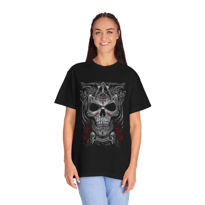 Men's Skull Graphic T-Shirt, Edgy Unisex Tee, Gothic Apparel, Perfect for Rock Concerts, Halloween & Casual Outfits - Black - S - Men's Skull Graphic T-Shirt, Edgy Unisex Tee, Gothic Apparel, Perfect for Rock Concerts, Halloween & Casual Outfits - Tatoo Tee